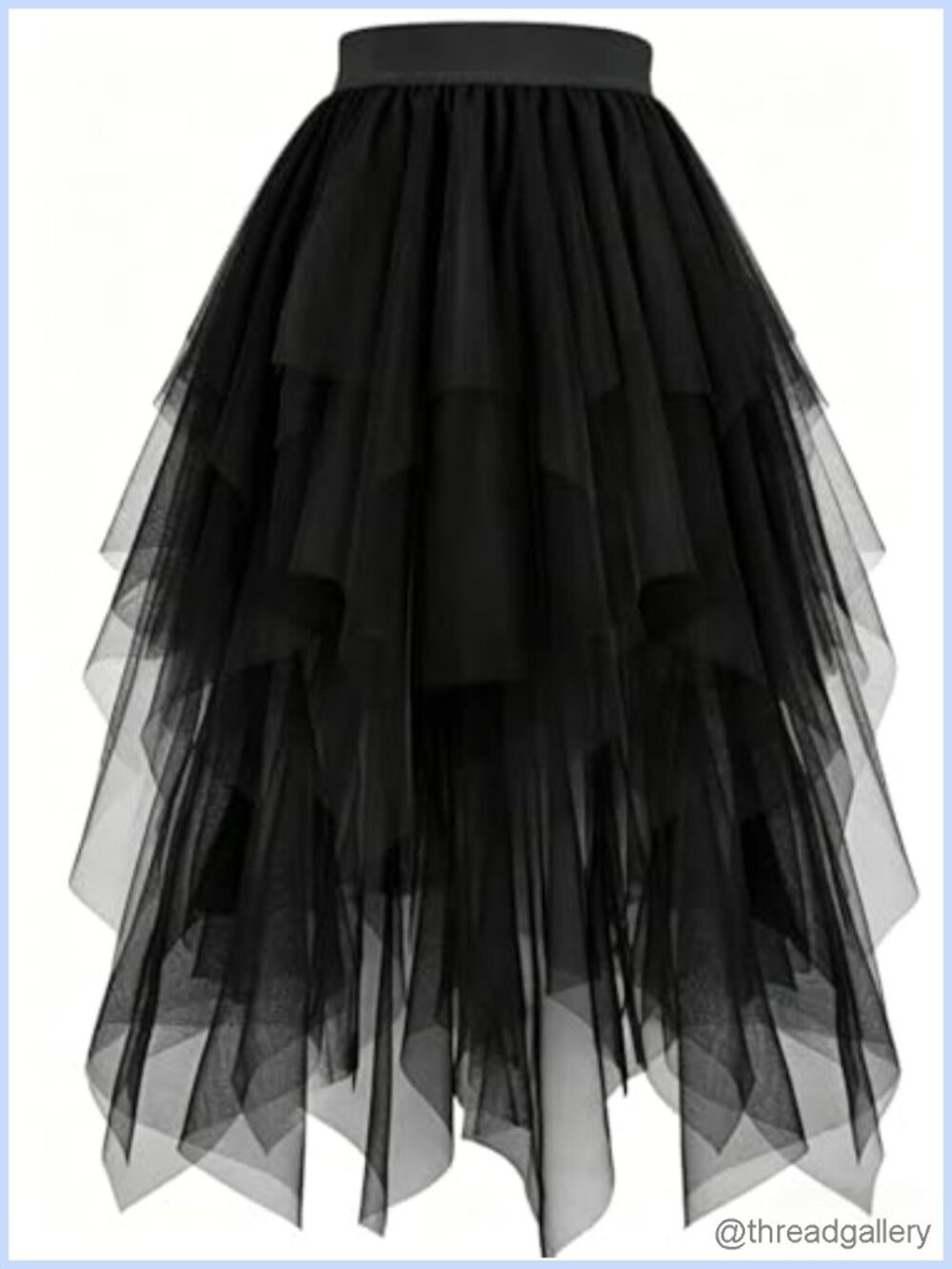 High Low Layered A-Line Midi Tulle Skirt with Glitter Tutu
